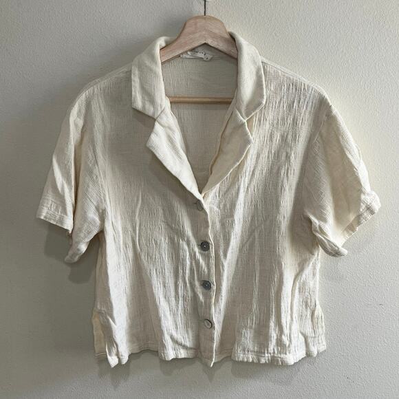 solai Tops - Solai the Label Cotton Cream Button Down Size S